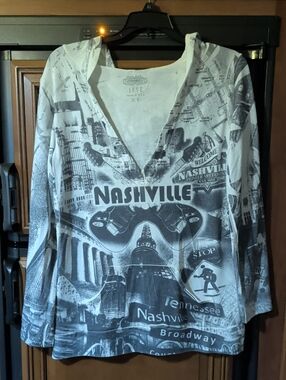 Nashville Graphic Hooded Sweatshirt - White/Gray